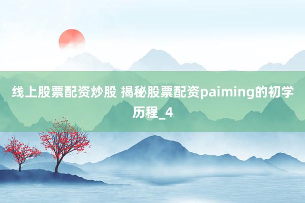 线上股票配资炒股 揭秘股票配资paiming的初学历程_4