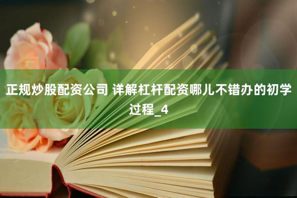 正规炒股配资公司 详解杠杆配资哪儿不错办的初学过程_4