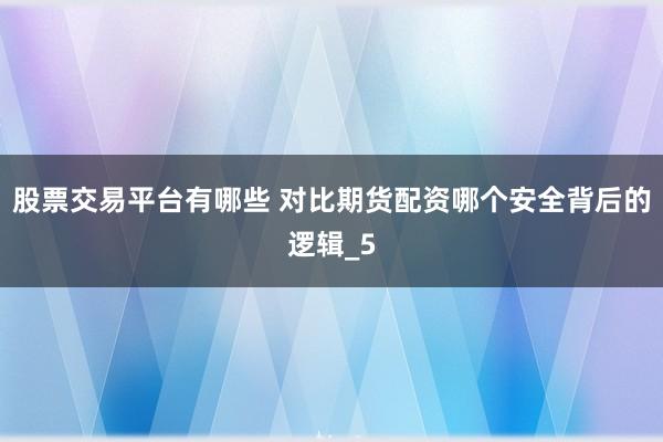 股票交易平台有哪些 对比期货配资哪个安全背后的逻辑_5
