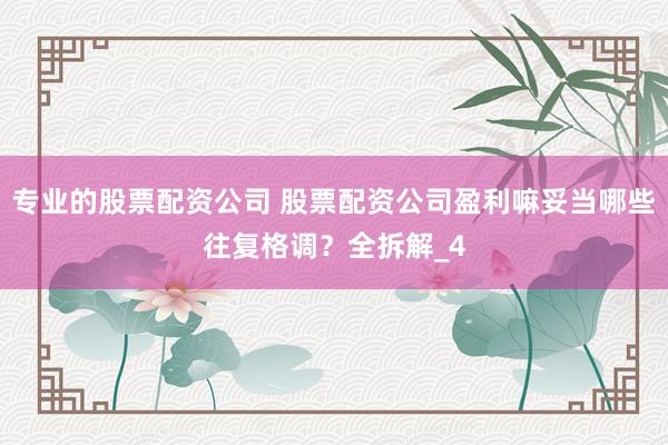 专业的股票配资公司 股票配资公司盈利嘛妥当哪些往复格调？全拆解_4