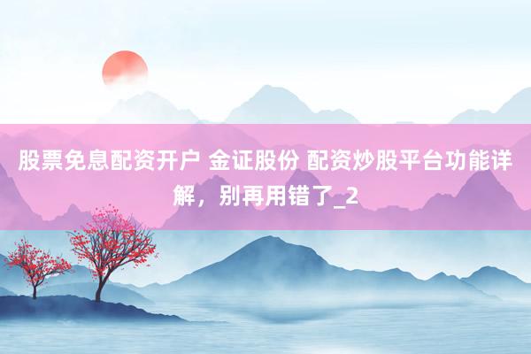 股票免息配资开户 金证股份 配资炒股平台功能详解,别再用错了_2