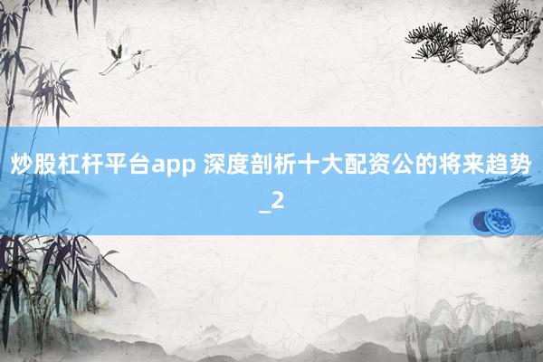炒股杠杆平台app 深度剖析十大配资公的将来趋势_2