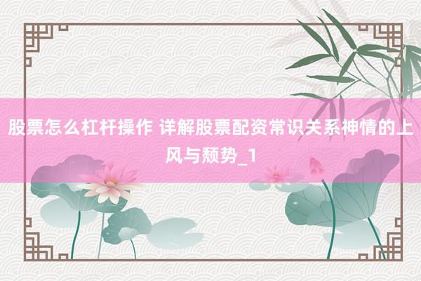 股票怎么杠杆操作 详解股票配资常识关系神情的上风与颓势_1