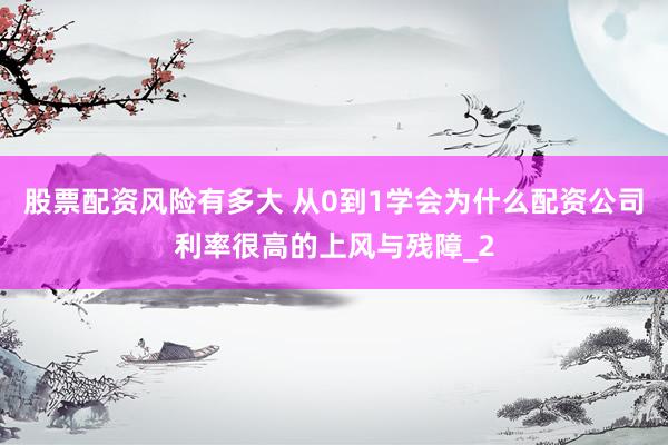 股票配资风险有多大 从0到1学会为什么配资公司利率很高的上风与残障_2