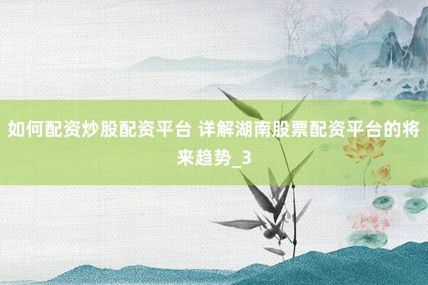 如何配资炒股配资平台 详解湖南股票配资平台的将来趋势_3