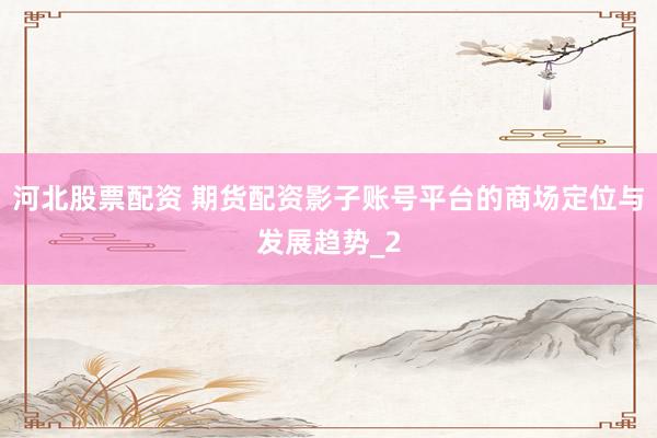 河北股票配资 期货配资影子账号平台的商场定位与发展趋势_2
