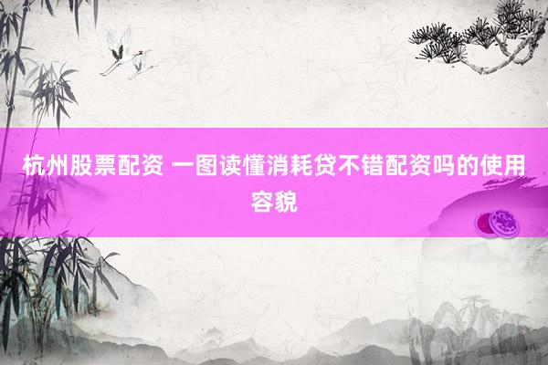 杭州股票配资 一图读懂消耗贷不错配资吗的使用容貌