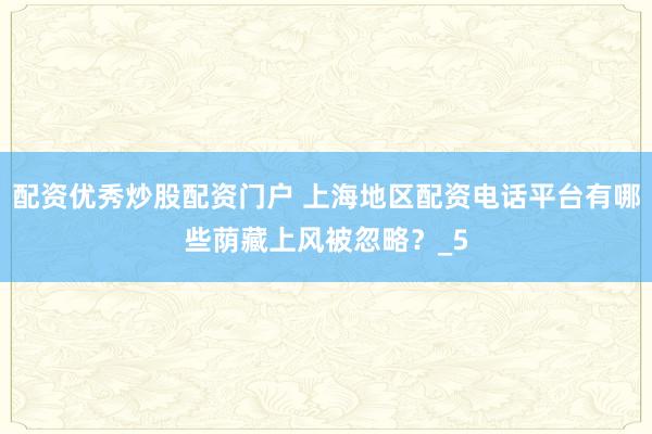 配资优秀炒股配资门户 上海地区配资电话平台有哪些荫藏上风被忽略？_5