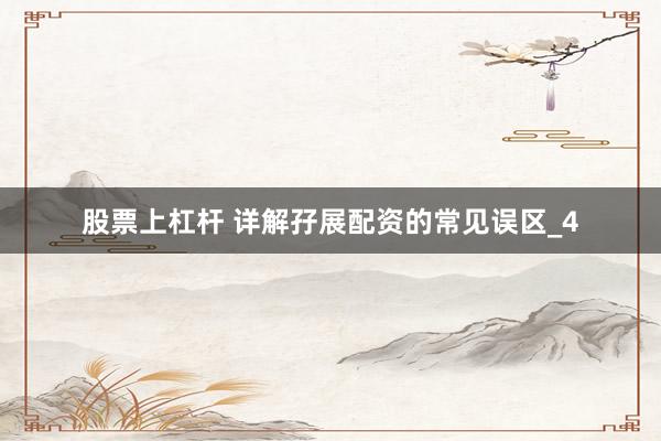 股票上杠杆 详解孖展配资的常见误区_4