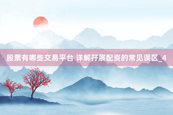 股票有哪些交易平台 详解孖展配资的常见误区_4