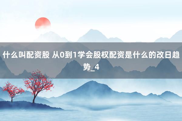 什么叫配资股 从0到1学会股权配资是什么的改日趋势_4